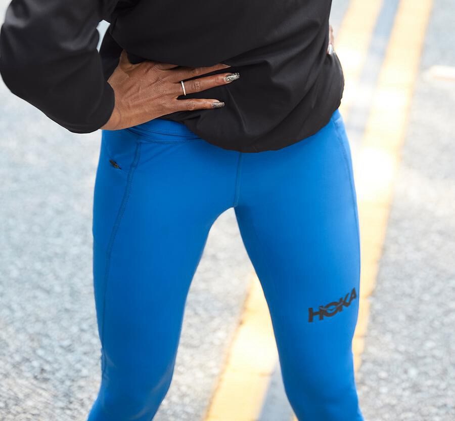 Hoka One One Bukser Dame - Performance Crop Tight - Blå - 163402FMQ